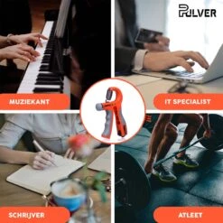 Pulver -Handtrainer 10 To 60kg Met Vingertrainer - Handknijper- Knijphalter - Armtrainer – Gewichten - Hand Knijper Set - Handgripper - Hand Gripper - Grip - Onderarm Trainer - Buigveer – Grip Trainer - Vinger - Hand Spier - Fitness - Oranje -Merkloos Winkel 1200x1200 2567