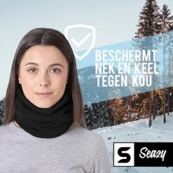 Seazy Nekwarmer - Unisex - Col Sjaal - Fleece Halswarmer - Dames/Heren - Bandana Hoofdband - Multifunctioneel - Zwart -Merkloos Winkel 1200x1200 257