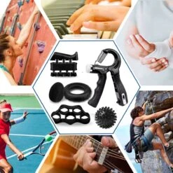 KANGKA 6 Delige Handtrainer Set – Verstelbare Handknijper - Handgrip - Vingertrainer - Onderarm Grip Trainer – Stressbal, Knijphalter, Stretcher & Grip Bal -Merkloos Winkel 1200x1200 2610