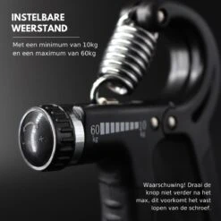 U-Fit One Handtrainer 10 Tot 60kg - Verstelbare Handgrip - Handknijper - Vingertrainer - Onderarm Grip Trainer - Zwart - Inclusief Ebook -Merkloos Winkel 1200x1200 2639