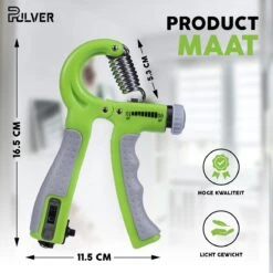 Pulver -Handtrainer 10 To 60kg Met Vingertrainer - Handknijper- Knijphalter - Armtrainer – Gewichten - Hand Knijper Set - Handgripper - Hand Gripper - Grip - Onderarm Trainer - Buigveer – Grip Trainer - Vinger - Hand Spier - Fitness - Groen -Merkloos Winkel 1200x1200 2695