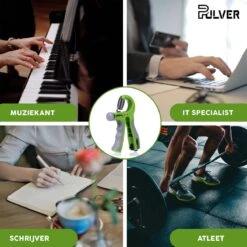 Pulver -Handtrainer 10 To 60kg Met Vingertrainer - Handknijper- Knijphalter - Armtrainer – Gewichten - Hand Knijper Set - Handgripper - Hand Gripper - Grip - Onderarm Trainer - Buigveer – Grip Trainer - Vinger - Hand Spier - Fitness - Groen -Merkloos Winkel 1200x1200 2696