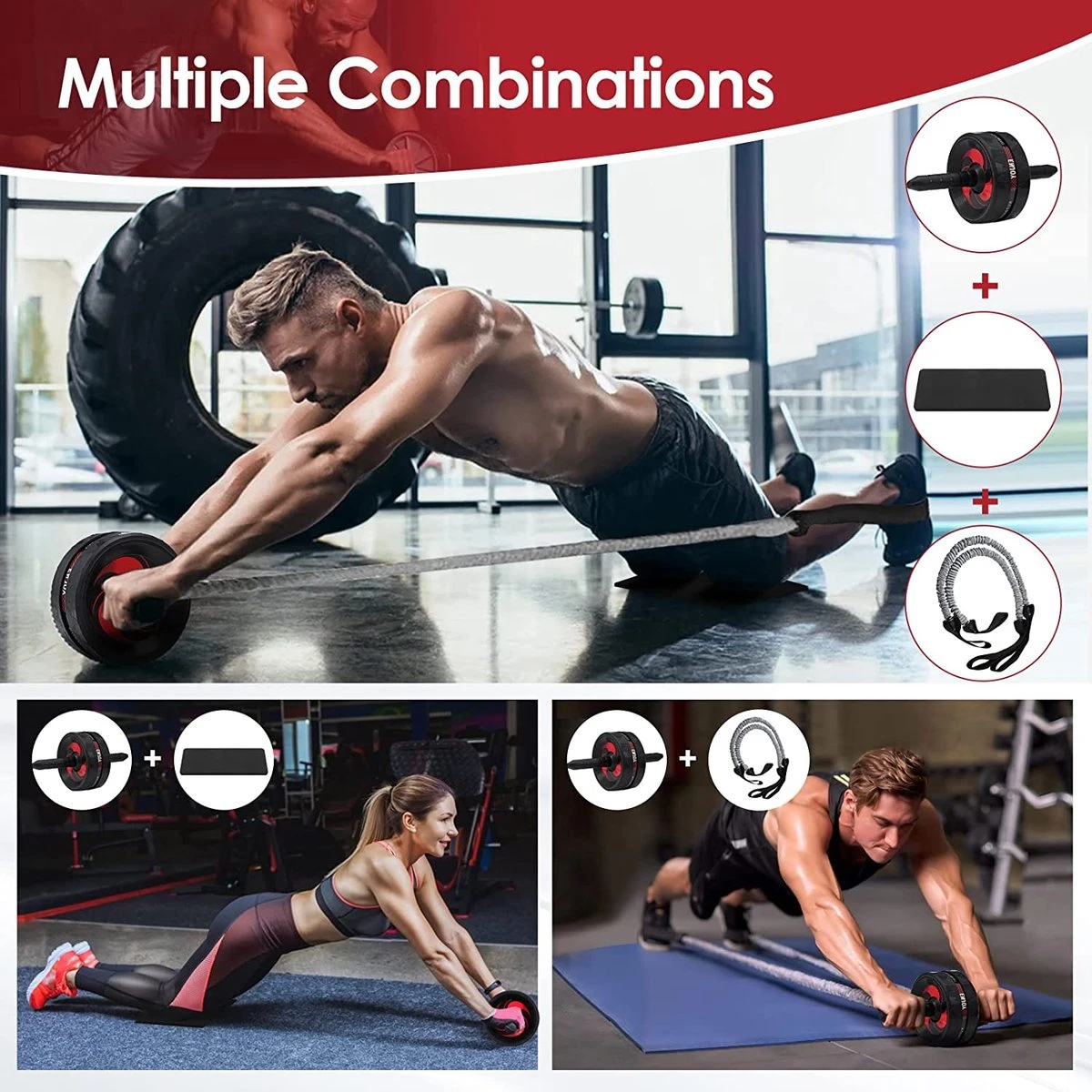 Merkloos Gracosy Ab Roller - Abdominale Oefening Roller - Met Mat En Springtouw - Voor Thuis En Gymnastiek - Voor Mannen En Vrouwen -zwart 7 Merkloos Gracosy Ab Roller - Abdominale Oefening Roller - Met Mat En Springtouw - Voor Thuis En Gymnastiek - Voor Mannen En Vrouwen -zwart - Afbeelding 5