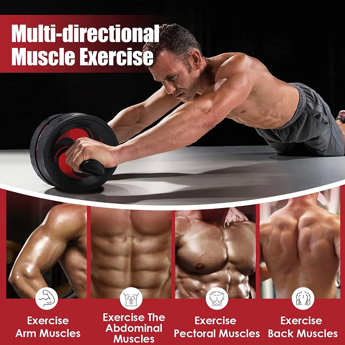 Merkloos Gracosy Ab Roller - Abdominale Oefening Roller - Met Mat En Springtouw - Voor Thuis En Gymnastiek - Voor Mannen En Vrouwen -zwart 9 Merkloos Gracosy Ab Roller - Abdominale Oefening Roller - Met Mat En Springtouw - Voor Thuis En Gymnastiek - Voor Mannen En Vrouwen -zwart - Afbeelding 7