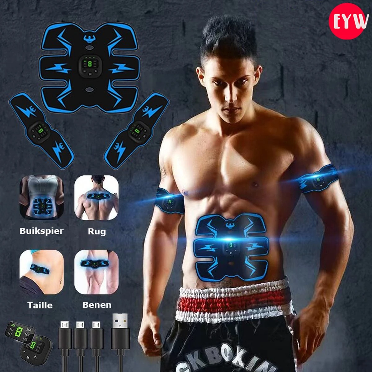 Elektrische Spierstimulator – Tens Apparaat – Elektrische Spier Stimulator – Draadloze Billen Hip Trainer – Abdominale Abs Stimulator – Fitness Body – Afslanken Massager - Model 2 4 Elektrische Spierstimulator – Tens Apparaat – Elektrische Spier Stimulator – Draadloze Billen Hip Trainer – Abdominale Abs Stimulator – Fitness Body – Afslanken Massager - Model 2 - Afbeelding 2