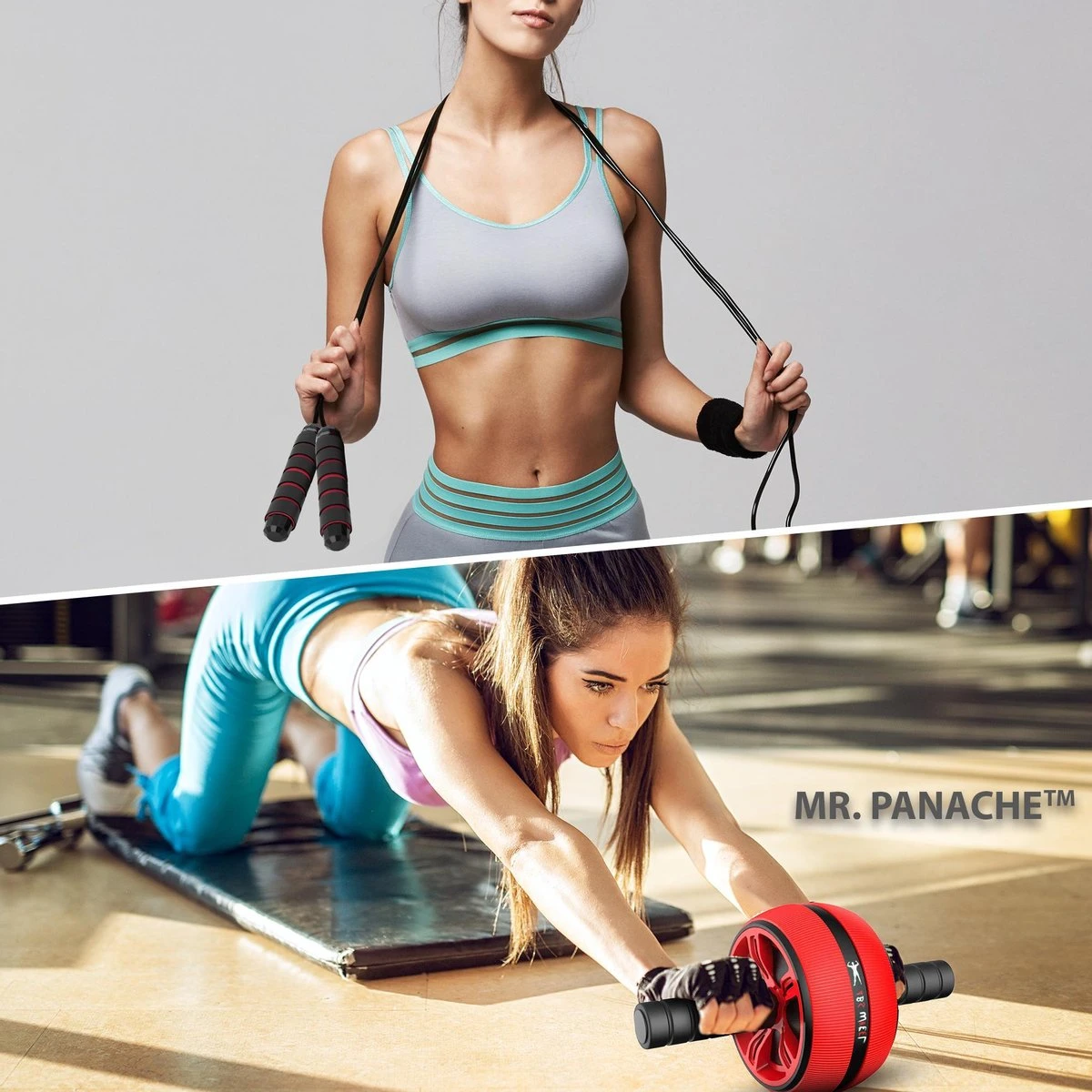 Merkloos MR. PANACHE Premium Ab Roller - Springtouw - Trainingswiel - Ab Trainer - Ab Wheel - Buikspiertrainer - Jump Rope - Cadeautip 4 Merkloos MR. PANACHE Premium Ab Roller - Springtouw - Trainingswiel - Ab Trainer - Ab Wheel - Buikspiertrainer - Jump Rope - Cadeautip - Afbeelding 2