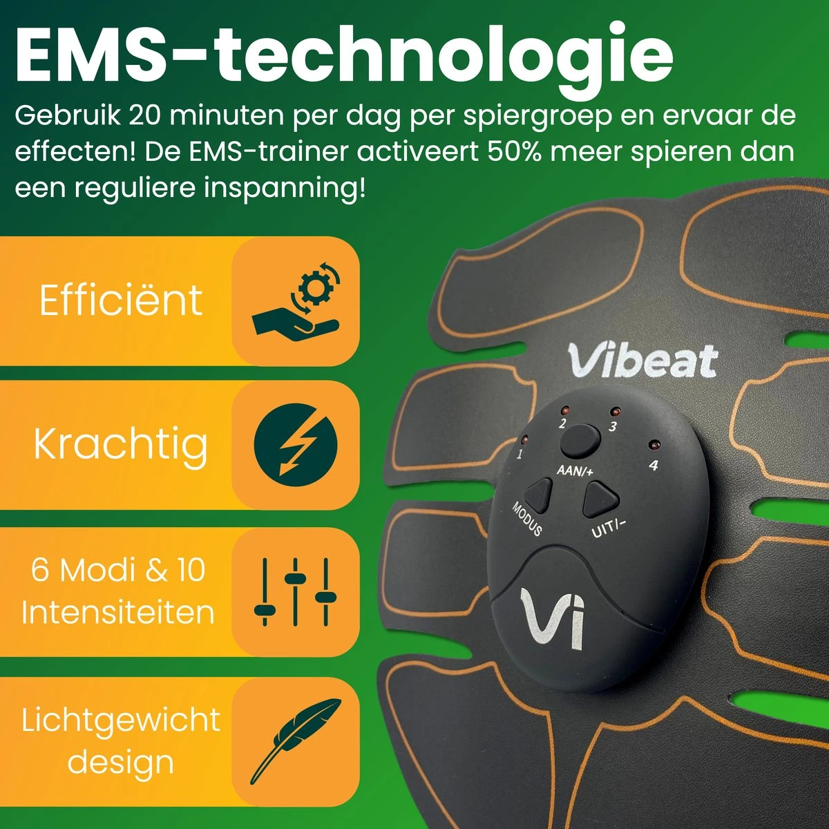 EMS Buikspieren Trainer Elektrisch - AB Trainer - Afslankband - Spierstimulator - Sixpack Buiktrainer - Buikspiertrainer - USB Oplaadbaar - Incl. 24 Gel Pads - Incl. E-book 5 EMS Buikspieren Trainer Elektrisch - AB Trainer - Afslankband - Spierstimulator - Sixpack Buiktrainer - Buikspiertrainer - USB Oplaadbaar - Incl. 24 Gel Pads - Incl. E-book - Afbeelding 3