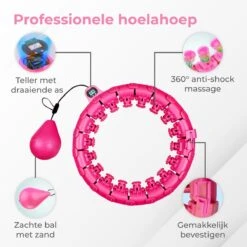 Nuvance - Verstelbare Fitness Hoelahoep - Met Teller En Gewicht - Voor Volwassenen En Kinderen - Weighted Hula Hoop - Smart Hoepel - Roze -Merkloos Winkel 1200x1200 2943