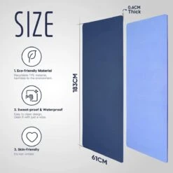 Saferell Antislip Yogamat - Paars - Gemaakt Van TPE Met Extra Dik (6mm) - Sportmat Fitness Mat Duurzaam Paars- Hypoallergene Yoga Mat Met Draagband - 183 Cm X 61 Cm X 0,6 Cm -Merkloos Winkel 1200x1200 2953