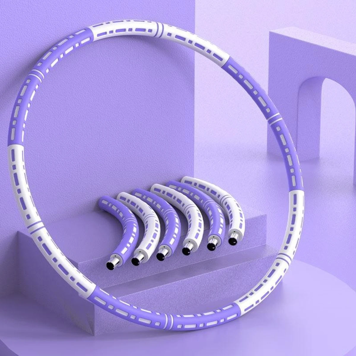 Fitlab Fitness Hoelahoep Met Gewicht - Paars/Wit - 1 Tot 4 KG - Volwassenen - Hula Hoop/Sport Hoepel/Weight Hoop 4 Fitlab Fitness Hoelahoep Met Gewicht - Paars/Wit - 1 Tot 4 KG - Volwassenen - Hula Hoop/Sport Hoepel/Weight Hoop - Afbeelding 2