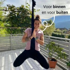 Therapeutische Hangmat YOGA ICON | Aerial Yoga | 280*150cm | Zwart | Inclusief Handige Draagtas En 1 Plafondhaak | Workout | Training En Ontspanning | -Merkloos Winkel 1200x1200 2973