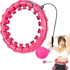 Zoluko Hoelahoep - Incl. E-Book - Hula Hoop - Hoepel - Hoelahoep Fitness - Hula Hoop Fitness - Fitness Hoepel - Weighted Hula Hoop - Weight Hoop - Hoelahoep Met Gewicht - Hoelahoep Volwassenen - Hoepel Fitness - Body Hoop - 1.7 KG - Roze