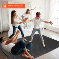 Sport Puzzelmat - Fitnessmat - 6 Stuks Van 60x60x1,2cm - Sportmat Met Antislip - Yogamat - Geluidabsorberend EVA - Totaal 180x120cm - 2,16m² - Zwart -Merkloos Winkel 1200x1200 3012