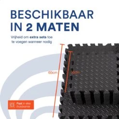 Sport Puzzelmat - Fitnessmat - 6 Stuks Van 60x60x1,2cm - Sportmat Met Antislip - Yogamat - Geluidabsorberend EVA - Totaal 180x120cm - 2,16m² - Zwart -Merkloos Winkel 1200x1200 3014