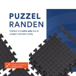 Sport Puzzelmat - Fitnessmat - 6 Stuks Van 60x60x1,2cm - Sportmat Met Antislip - Yogamat - Geluidabsorberend EVA - Totaal 180x120cm - 2,16m² - Zwart -Merkloos Winkel 1200x1200 3018
