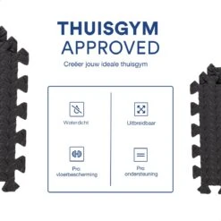 Sport Puzzelmat - Fitnessmat - 6 Stuks Van 60x60x1,2cm - Sportmat Met Antislip - Yogamat - Geluidabsorberend EVA - Totaal 180x120cm - 2,16m² - Zwart -Merkloos Winkel 1200x1200 3021