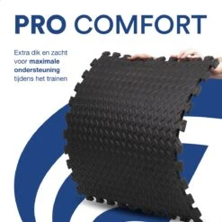 Sport Puzzelmat - Fitnessmat - 6 Stuks Van 60x60x1,2cm - Sportmat Met Antislip - Yogamat - Geluidabsorberend EVA - Totaal 180x120cm - 2,16m² - Zwart -Merkloos Winkel 1200x1200 3022