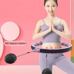 Merkloos Hoelahoep Voor Fitness En Massage - Voor Volwassenen En Kinderen - Schakels Voor Aanpassing Aan Maat - 400g Verzwaarde Bal - Met Teller - Geschikt Voor Afvallen - Makkelijk In Elkaar Te Zetten - Licht Paars -Merkloos Winkel 1200x1200 3042