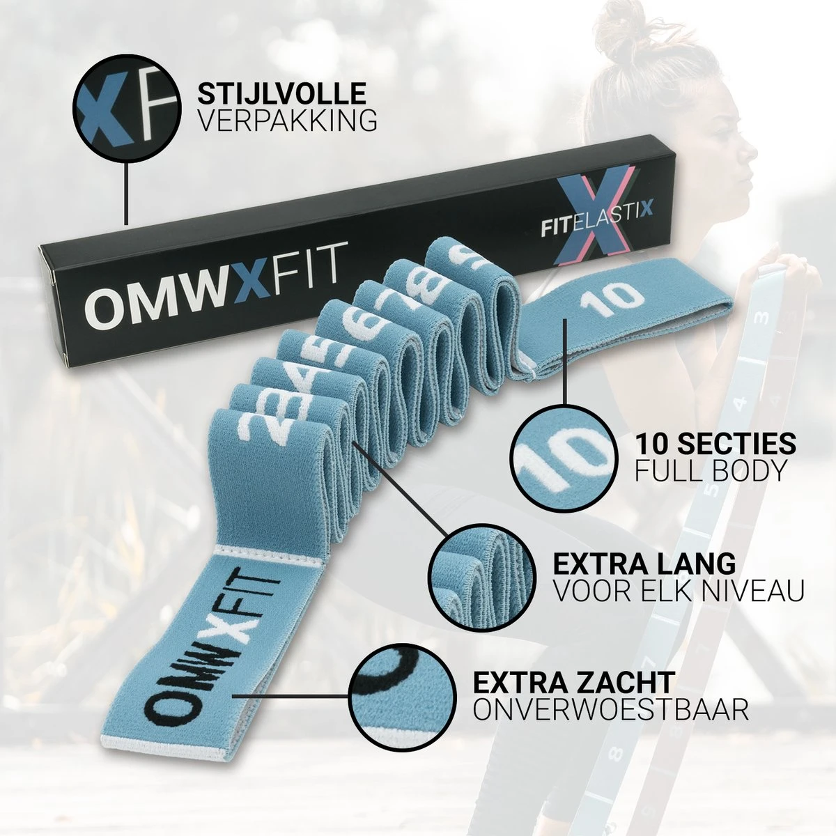 FITELASTIX® Premium Weerstandsband Lang - Full Body - Alles In 1 - Voor Elk Niveau - Resistance Band - Fitness Elastiek - Sport Elastiek Fitness - Met Handvatten - Inclusief Instructievideo's - Blauw 13 FITELASTIX® Premium Weerstandsband Lang - Full Body - Alles In 1 - Voor Elk Niveau - Resistance Band - Fitness Elastiek - Sport Elastiek Fitness - Met Handvatten - Inclusief Instructievideo's - Blauw - Afbeelding 11