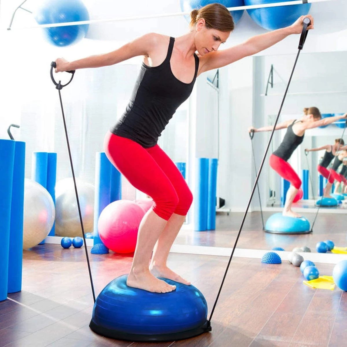 SWILIX ® Balanstrainer - Balance Board Met Weerstandsbanden - Balansbord Blauw 12 SWILIX ® Balanstrainer - Balance Board Met Weerstandsbanden - Balansbord Blauw - Afbeelding 10