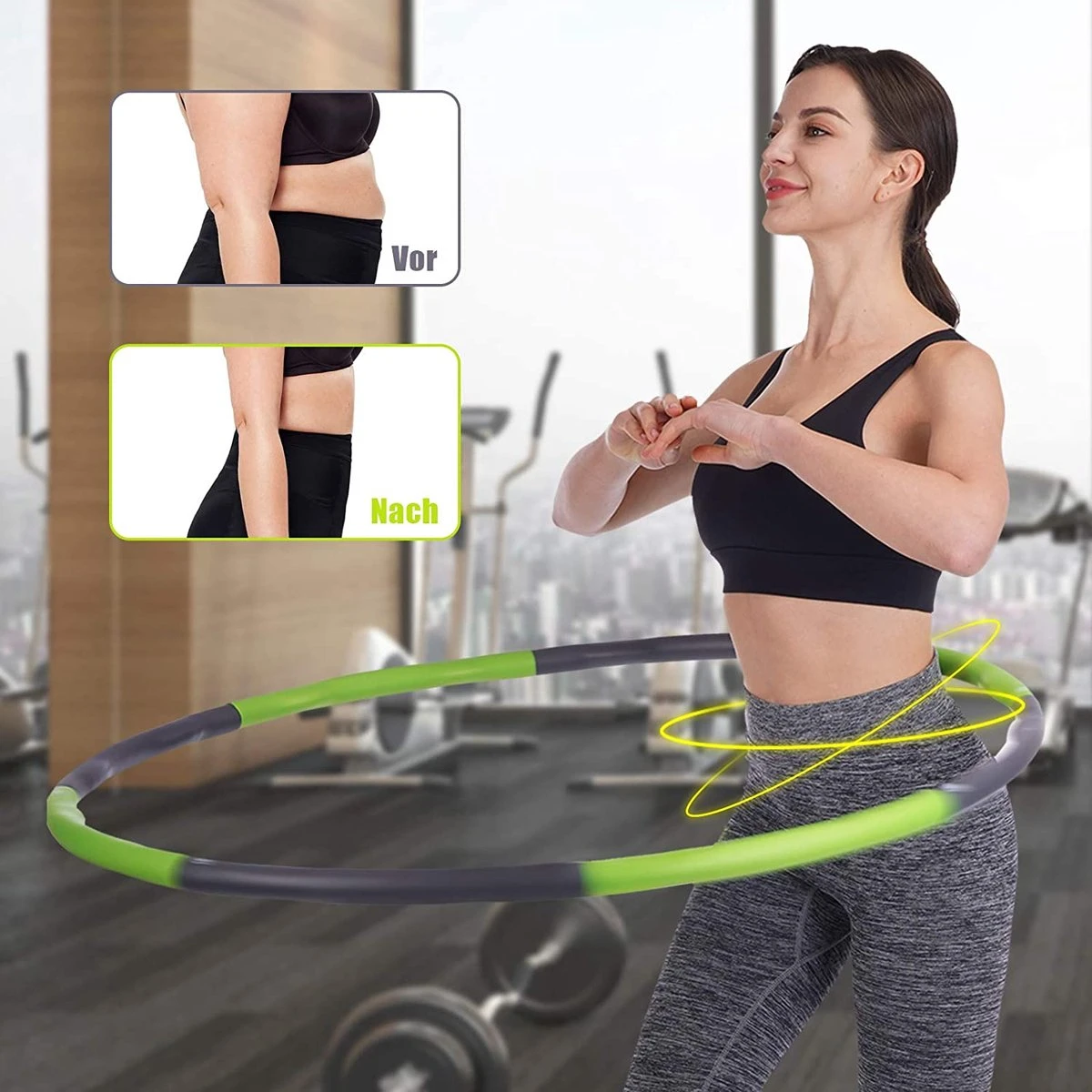 Fitness Hoelahoep - 1 KG - Ø 95 Cm - Grijs - Sport Hoepel - Thuis - Sporten - Gym 6 Fitness Hoelahoep - 1 KG - Ø 95 Cm - Grijs - Sport Hoepel - Thuis - Sporten - Gym - Afbeelding 4