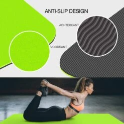 Eco Yoga Mat - Inclusief Draagriem - Anti Slip - Extra Dik (6 Mm) - 183 X 61 X 0,6 Cm - Zwart/Groen - Diverse Kleuren -Merkloos Winkel 1200x1200 3142