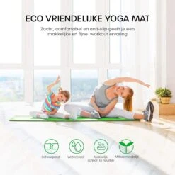 Eco Yoga Mat - Inclusief Draagriem - Anti Slip - Extra Dik (6 Mm) - 183 X 61 X 0,6 Cm - Zwart/Groen - Diverse Kleuren -Merkloos Winkel 1200x1200 3143