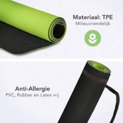 Eco Yoga Mat - Inclusief Draagriem - Anti Slip - Extra Dik (6 Mm) - 183 X 61 X 0,6 Cm - Zwart/Groen - Diverse Kleuren -Merkloos Winkel 1200x1200 3144