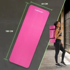 Tunturi Fitnessmat Met Draagtas - Yogamat - Sportmat Gemaakt Van Zacht NBR Materiaal - 180 X 60 X 1,5cm - Roze - Incl. Gratis Fitness App -Merkloos Winkel 1200x1200 3197