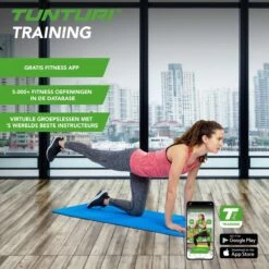 Tunturi Pro Fitnessmat - Yogamat - Gymnastiekmat - Oefenmat - 180 Cm X 60 Cm X 1,5 Cm - Blauw - Incl. Gratis Fitness App -Merkloos Winkel 1200x1200 3207