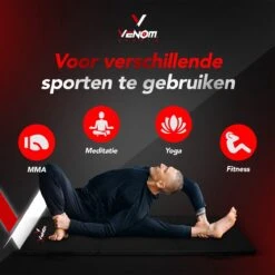 Venom Sports Fitnessmat – Professionele Opvouwbare Turnmat – Yoga – Yogamat – Extra Dikke Sportmat – Gymnastiekmat – L180xB60xH5cm – Zwart -Merkloos Winkel 1200x1200 3217