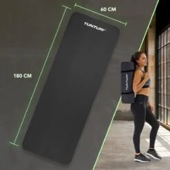 Tunturi Fitnessmat Met Draagtas - Yogamat - Sportmat Gemaakt Van Zacht NBR Materiaal - 180 X 60 X 1,5cm - Zwart - Incl. Gratis Fitness App -Merkloos Winkel 1200x1200 3224