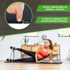 Tunturi Fitnessmat Met Draagtas - Yogamat - Sportmat Gemaakt Van Zacht NBR Materiaal - 180 X 60 X 1,5cm - Zwart - Incl. Gratis Fitness App -Merkloos Winkel 1200x1200 3226