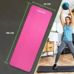 Tunturi Fitnessmat - Yogamat - Sportmat Gemaakt Van Zacht NBR Materiaal - 180 X 60 X 1,5cm - Roze - Incl. Gratis Fitness App -Merkloos Winkel 1200x1200 3239