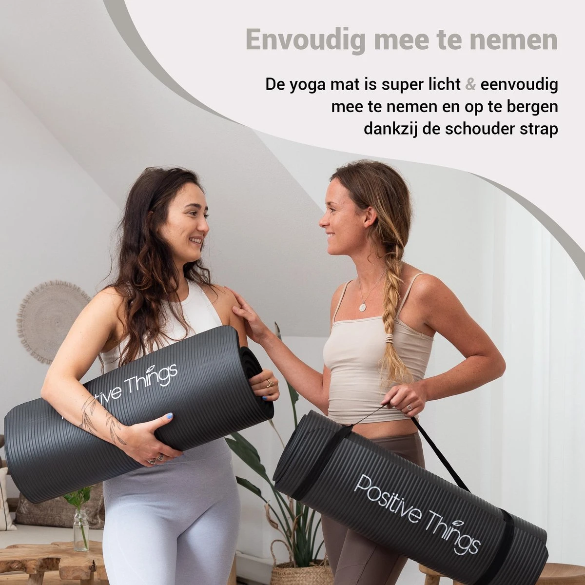 Yoga Mat Sportmat Fitnessmat Antislip NBR - 1 Cm Zwart 6 Yoga Mat Sportmat Fitnessmat Antislip NBR - 1 Cm Zwart - Afbeelding 4