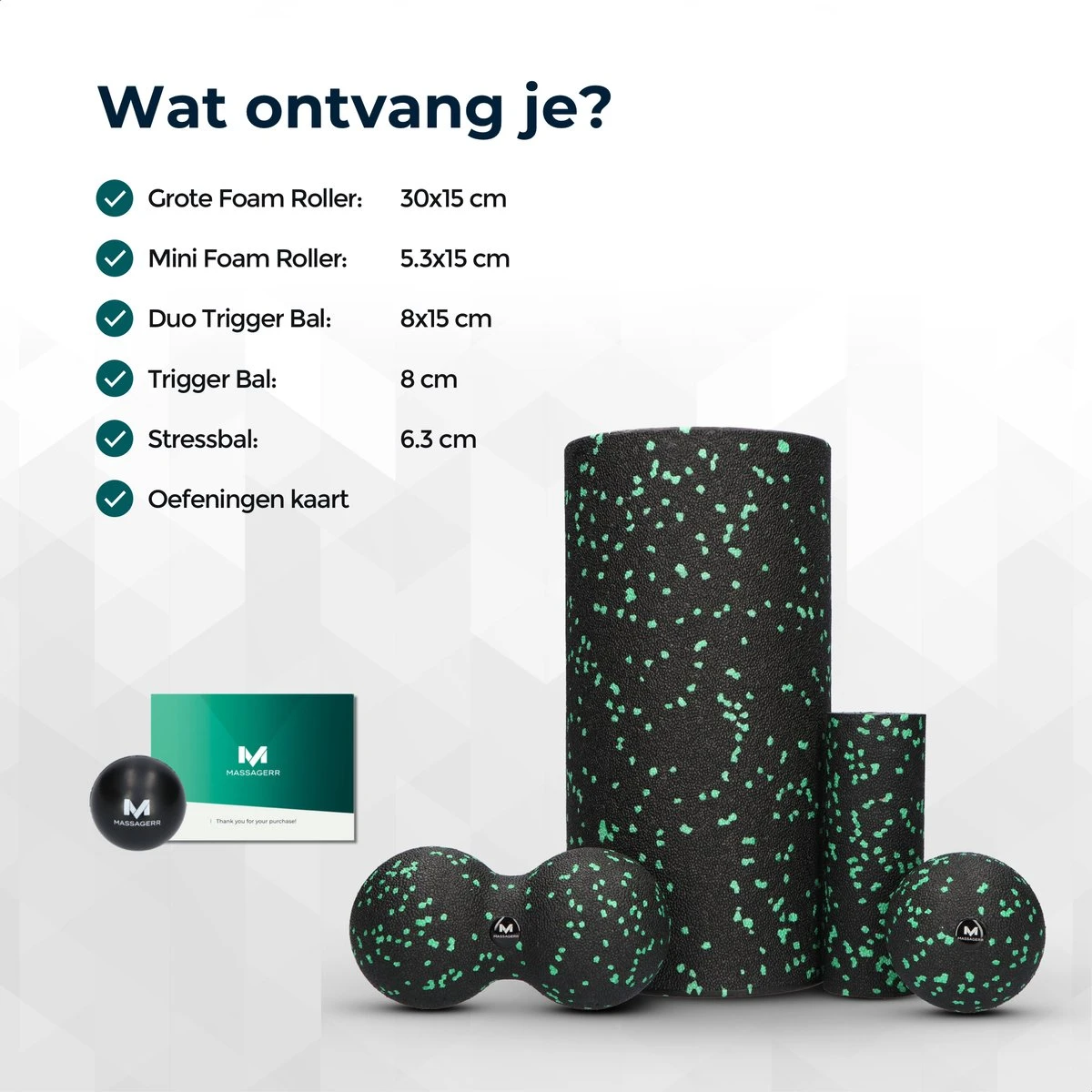 Massagerr® Box – Foamroller Set Met Triggerpoint Bal & Duo Massagebal – Massage Roller – Foam Roller – Fascia - Fitness - Massage Set – Incl. Stressbal 9 Massagerr® Box – Foamroller Set Met Triggerpoint Bal & Duo Massagebal – Massage Roller – Foam Roller – Fascia - Fitness - Massage Set – Incl. Stressbal - Afbeelding 7