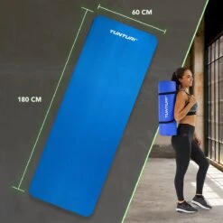 Tunturi Fitnessmat Met Draagtas - Yogamat - Sportmat Gemaakt Van Zacht NBR Materiaal - 180 X 60 X 1,5cm - Blauw - Incl. Gratis Fitness App -Merkloos Winkel 1200x1200 3271