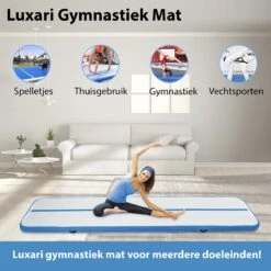 Luxari - AirTrack Pro - 3 Meter - Inclusief Opbergtas, Reparatie-kit & 600W Elektrische Pomp - Turnmatten - Gymnastiek Turnmat - Fitness Matten -Merkloos Winkel 1200x1200 3292