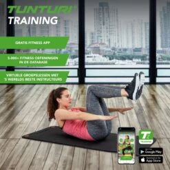 Tunturi Pro Fitnessmat - Yogamat - Gymnastiekmat - Oefenmat - 180x60x1,5cm - Zwart - Incl. Gratis Fitness App -Merkloos Winkel 1200x1200 3293
