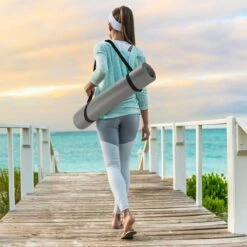 Athletix®‎ Premium NBR Fitnessmat - 183 X 61 X 1.5 Cm - Yogamat Met Draagriem En Draagtas - Grijs -Merkloos Winkel 1200x1200 3296