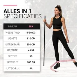 FITELASTIX® Premium Weerstandsband Lang - Voor Elk Niveau - Alles In 1 - Full Body - Resistance Band - Fitness Elastiek - Sport Elastiek Fitness - Met Handvatten - Inclusief Instructievideo's - Roze 16 FITELASTIX® Premium Weerstandsband Lang - Voor Elk Niveau - Alles In 1 - Full Body - Resistance Band - Fitness Elastiek - Sport Elastiek Fitness - Met Handvatten - Inclusief Instructievideo's - Roze -Merkloos Winkel 1200x1200 3351