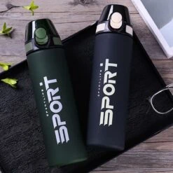 Waterfles 650ml - Forest Green - Sport Bidon 0,65L - Drinkfles Met Drinktuit / Rietje - Groen - Herodeals -Merkloos Winkel 1200x1200 336