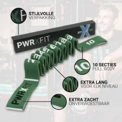 FITELASTIX® Premium Weerstandsband Lang - Alles In 1 - Full Body - Voor Elk Niveau - Resistance Band - Fitness Elastiek - Sport Elastiek Fitness - Met Handvatten - Inclusief Instructievideo's - Groen -Merkloos Winkel 1200x1200 3388