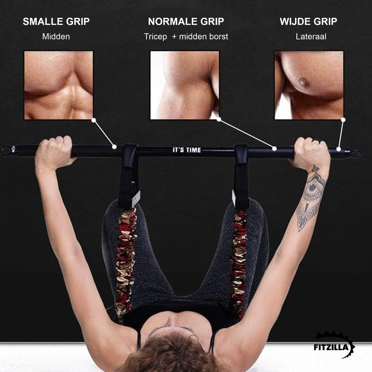 FITZILLA - Weerstandsband - Fitness Elastiek - Resistance Band - Tot 60kg - Halter - Opbergtas 7 FITZILLA - Weerstandsband - Fitness Elastiek - Resistance Band - Tot 60kg - Halter - Opbergtas - Afbeelding 5