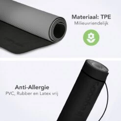 LifeGoods Yogamat - 61x183x0,6cm - Draagriem - Extra Dik - Zwart/Grijs -Merkloos Winkel 1200x1200 3479