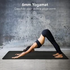 LifeGoods Yogamat - 61x183x0,6cm - Draagriem - Extra Dik - Zwart/Grijs -Merkloos Winkel 1200x1200 3482