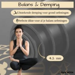 Flowin'Motion® Studio Yoga Mat - Superieure Grip - Extra Breed En Lang - Fitness Mat - Anti Slip - Sport Mat - Natuur Rubber - Planeetvriendelijk - Zwart Met Goud - 185cm X 68cm X 4,2mm -Merkloos Winkel 1200x1200 3487