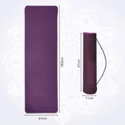 LifeGoods Yogamat - 61x183x0,6cm - Draagriem - Extra Dik - Roze/Paars -Merkloos Winkel 1200x1200 3498