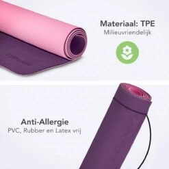 LifeGoods Yogamat - 61x183x0,6cm - Draagriem - Extra Dik - Roze/Paars -Merkloos Winkel 1200x1200 3499