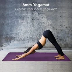 LifeGoods Yogamat - 61x183x0,6cm - Draagriem - Extra Dik - Roze/Paars -Merkloos Winkel 1200x1200 3502